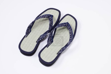 Photo for Blue stylish flip flops isolated on white background - Royalty Free Image