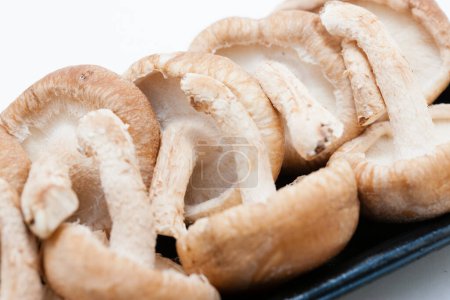 Photo for Raw mushrooms isolated on white background - Royalty Free Image