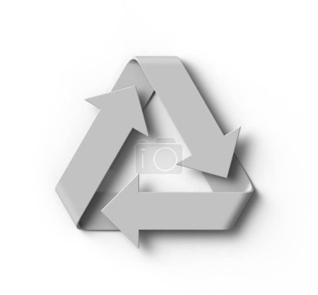 Foto de 3d renderizado de signo de reciclaje aislado sobre fondo blanco - Imagen libre de derechos
