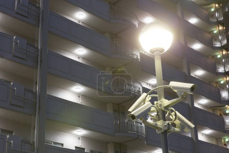 Photo for Security cameras in the city on background, close up - Royalty Free Image
