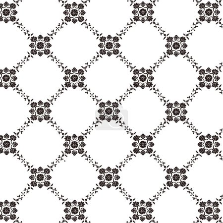 Photo for A black and white floral pattern with a white background - Royalty Free Image