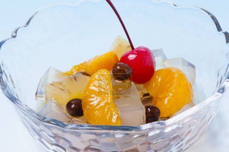 Photo for Fruit salad in a glass bowl - Royalty Free Image