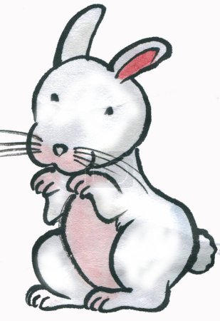 Téléchargez les photos : Mignon lapin aquarelle isolé sur fond blanc - en image libre de droit