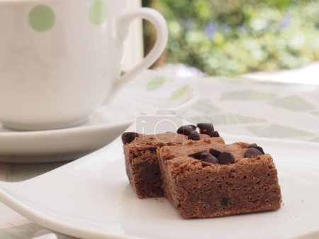 Foto de Vista de cerca de deliciosos brownies de chocolate - Imagen libre de derechos