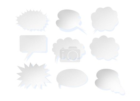 Foto de Conjunto de burbujas de voz de color gris claro de diferentes formas, espacio de copia, símbolos de chat - Imagen libre de derechos
