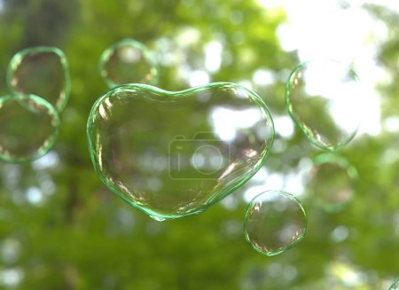 Foto de Burbujas de jabón en forma de corazón - Imagen libre de derechos