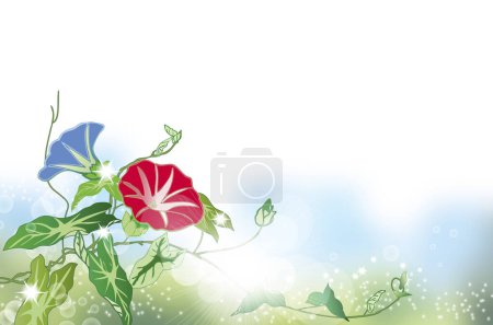 Photo for Drops and beautiful spring flowers on the abstract blurred background. - Royalty Free Image