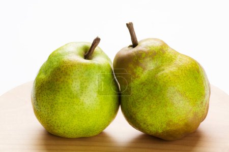 Photo for Fresh ripe organic pears on white background - Royalty Free Image