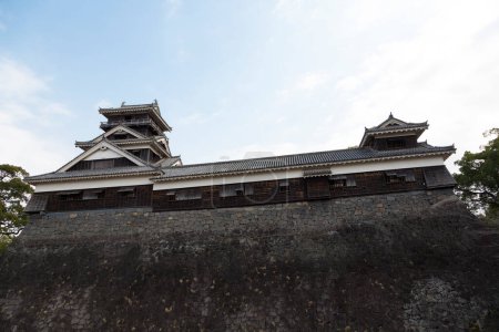 Photo for Osaka castle over blue sky in japan - Royalty Free Image