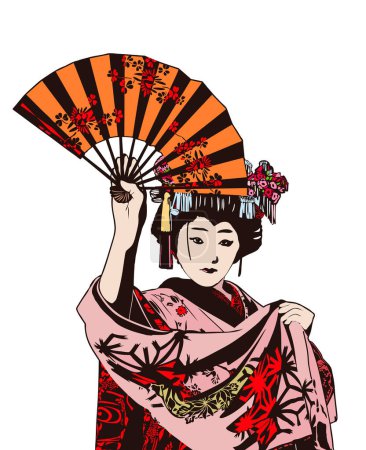 Foto de Hermosa ilustración de carácter geisha japonés - Imagen libre de derechos