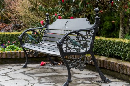 Photo for Bench in the garden in the park - Royalty Free Image