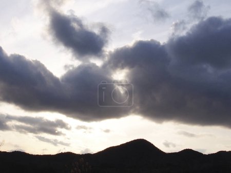 Photo for Beautiful sunset sky with clouds and mountain landscape - Royalty Free Image