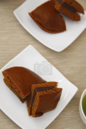 Photo for Japanese traditional hot chocolate cakes on plate - Royalty Free Image