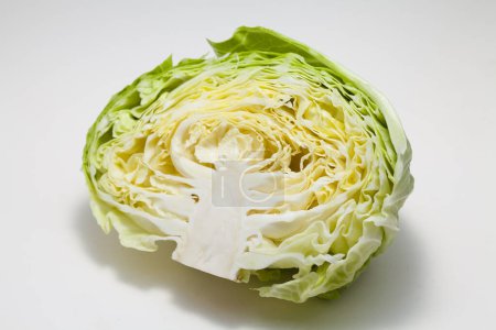 Photo for Close-up view of fresh organic cabbage on white background - Royalty Free Image