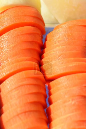 Photo for Sliced carrots on the table for breakfast - Royalty Free Image