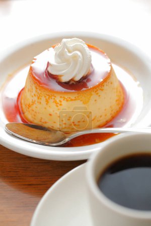 Photo for Closeup of creme caramel, caramel custard or custard pudding - Royalty Free Image