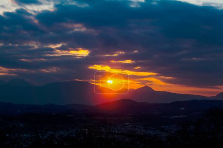 Photo for Beautiful bright sunset in scenic mountains - Royalty Free Image