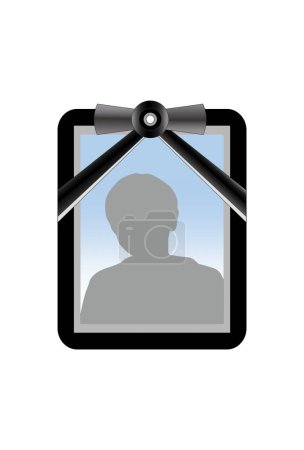 Photo for Funeral frame template with person silhouette - Royalty Free Image