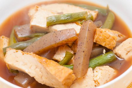 Photo for Tasty japanese food tofu with vegetables - Royalty Free Image