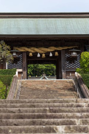 Photo for Captivating photograph of a beautiful, old Japanese shrine - Royalty Free Image