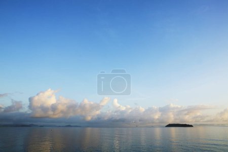 Photo for View of a beautiful sea coast and scenic sky with clouds - Royalty Free Image