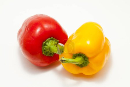 Photo for Close-up view of fresh organic red and yellow bell peppers - Royalty Free Image
