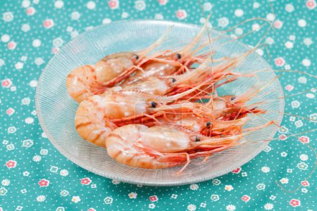 Photo for Fresh shrimps in glass bowl - Royalty Free Image