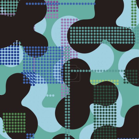 Foto de Un patrón de círculos y puntos sobre un fondo de color abstracto - Imagen libre de derechos