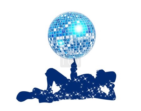 Photo for Silhouette of a man and a disco ball - Royalty Free Image