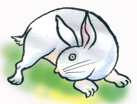 Niedliche Aquarell Kaninchen isoliert auf weißem Hintergrund 