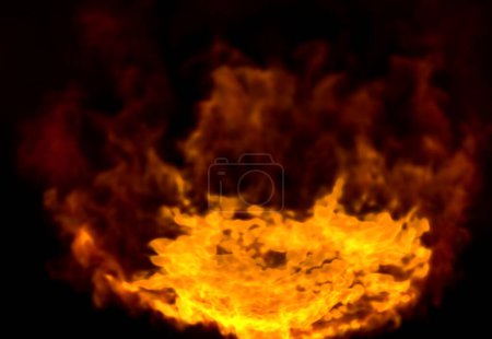 Photo for Burning fire flames on black background - Royalty Free Image