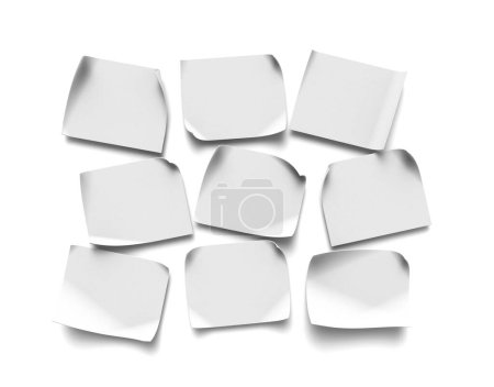 Photo for White blank cards on white background, paper notes - Royalty Free Image