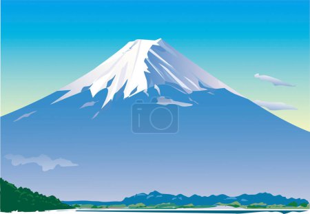 Téléchargez les photos : Illustration pittoresque de la célèbre montagne fuji - en image libre de droit