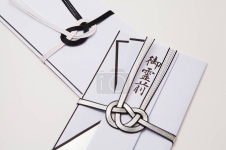 Photo for Japanese envelop for funeral on background, close up - Royalty Free Image