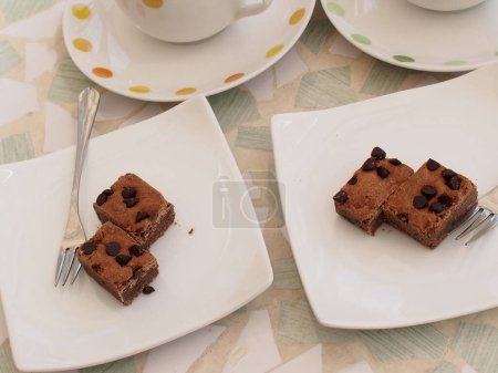 Foto de Vista de cerca de deliciosos brownies de chocolate - Imagen libre de derechos