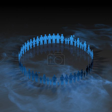 Photo for A circle of people standing in a circle on background, close up - Royalty Free Image