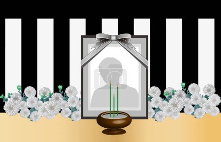 Plantilla de marco funerario con silueta de persona 
