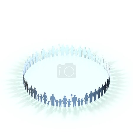 Photo for A circle of people standing in a circle on background, close up - Royalty Free Image