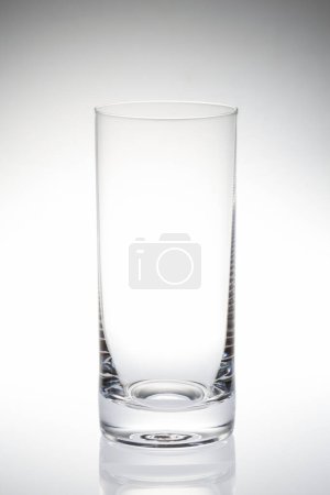 Photo for Close-up view of empty glass on grey background - Royalty Free Image