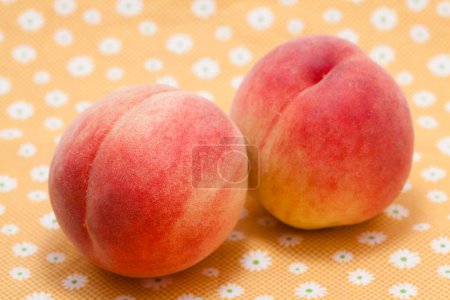 Photo for Fresh red peaches on white background - Royalty Free Image