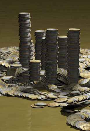 Photo for A pile of coins on background, close up - Royalty Free Image