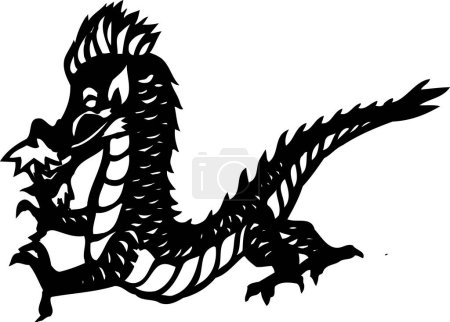 Photo for Black illustration of asian black dragon - Royalty Free Image