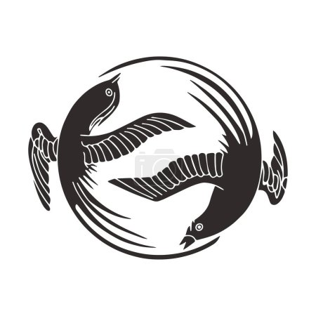traditionelle japanische Familienwappen Logo Illustration            
