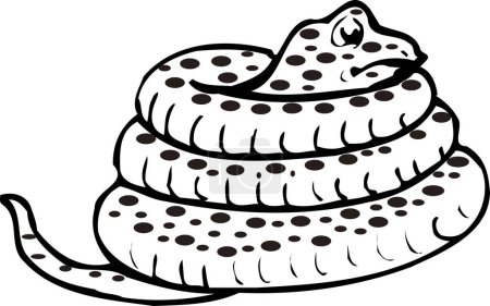 snake logo template, black and white illustration