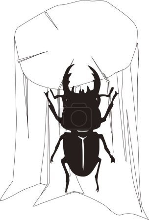 Photo for Insect logo template, black and white illustration - Royalty Free Image