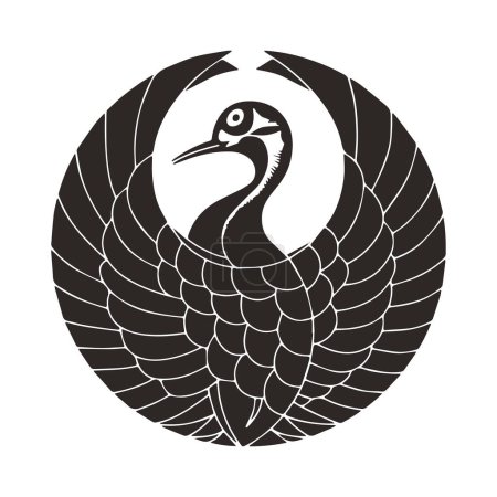 traditionelle japanische Familienwappen Logo Illustration            