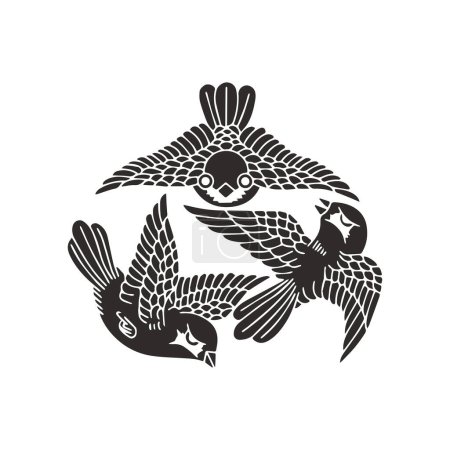 illustration traditionnelle du logo de la crête de la famille japonaise            