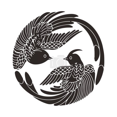 Ilustración tradicional del logotipo de la cresta familiar japonesa            