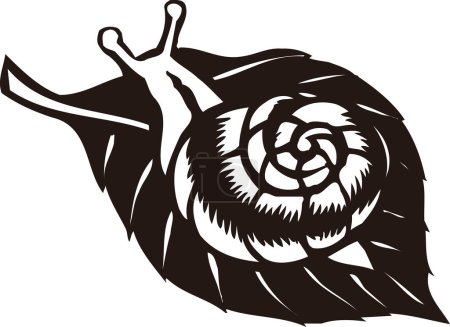 Foto de Plantilla de logotipo de caracol, ilustración en blanco y negro - Imagen libre de derechos