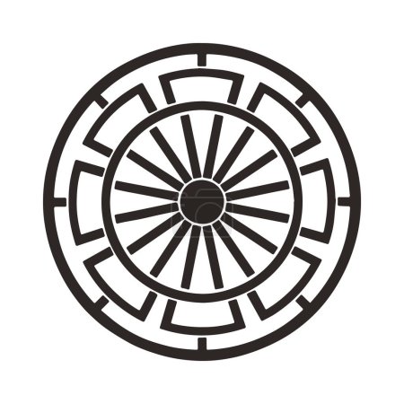 illustration traditionnelle du logo de la crête de la famille japonaise            